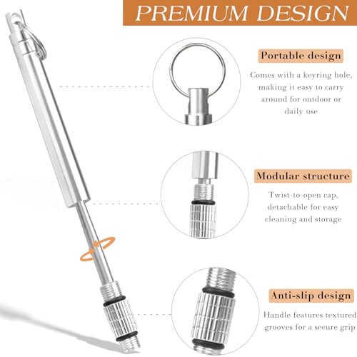 2PCS Portable Titanium Toothpicks with Stainless Steel Holder