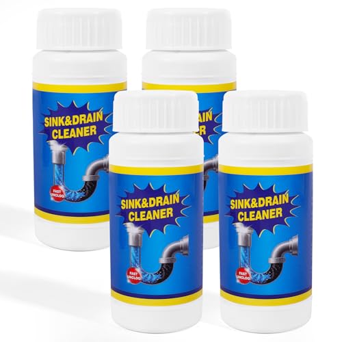 Sink Drain Cleaner Powder - Fast Foaming Clog Remover, 4 Pack