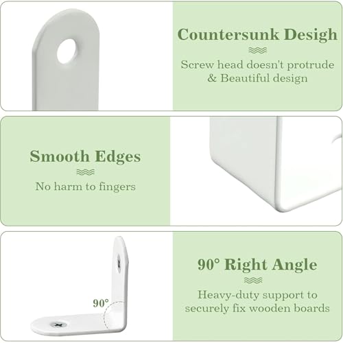Alise 20-Pack 1.2-inch Small L Brackets, Heavy-Duty Stainless Steel Corner Brace
