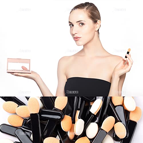 AUEAR 50 Pack Disposable Eyeshadow Brushes Dual Sided Sponge Tipped Applicators