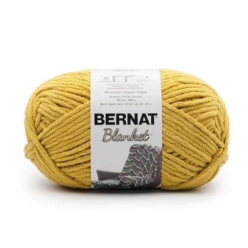 Bernat Blanket Yarn - Super Bulky Chenille Yarn for Afghans - Moss (1 Pack)