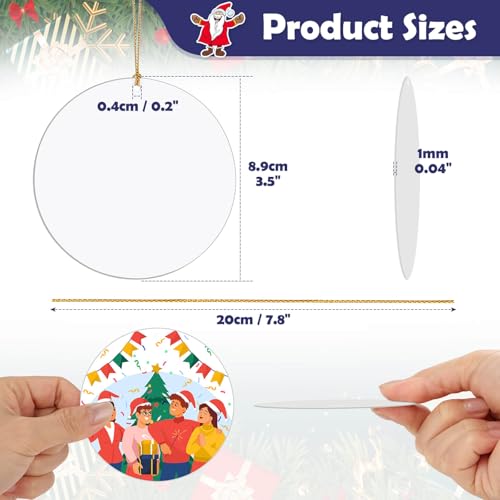 3.5-Inch Metal Sublimation Ornaments Bulk - 24 Round Christmas Decorations & DIY Crafts