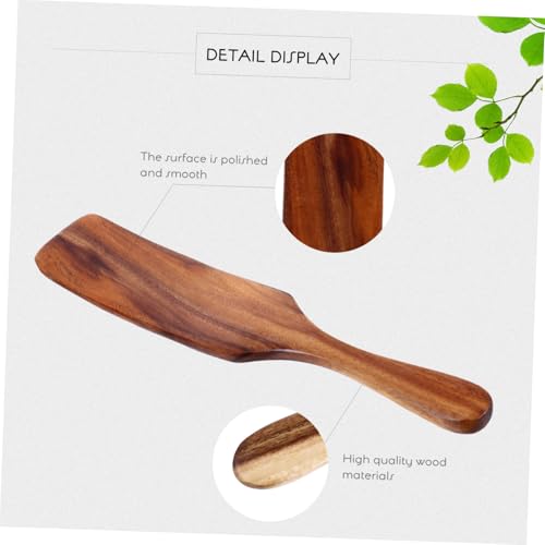 LABRIMP Long Handle Wooden Spatula 11-Inch Nonstick Cooking Paddle