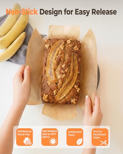 Bake Choice 100 Pcs Non-Stick Loaf Pan Liners 9x5 Inch