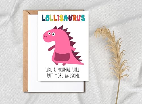 Lolli Dinosaur Birthday Card - 5x7 Premium Card for All Occasions