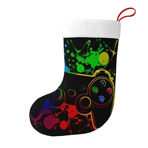 Gamer Gamepad Christmas Stocking Large Holiday Decor - One Size