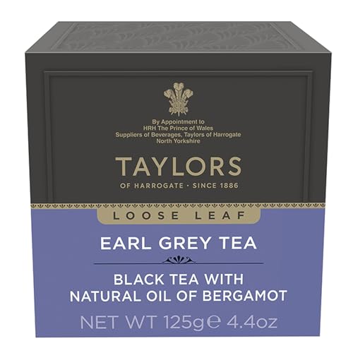 Taylors of Harrogate Earl Grey Loose Leaf Tea, 4.41 oz - Premium Black Tea with Bergamot