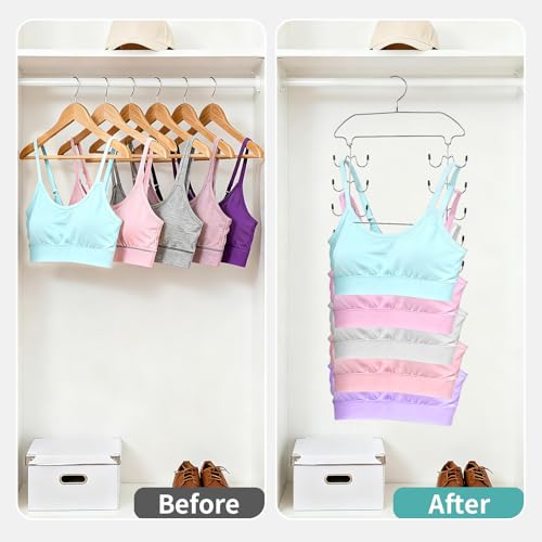 Tunmiok 24-Hook Tank Top & Bra Hanger - Space Saving Closet Organizer (1 Pack)