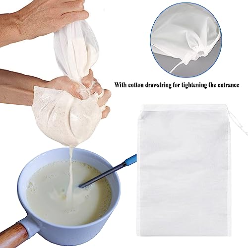 4-Pack Reusable Nylon Strainer Bags for Nut Milk & Juice