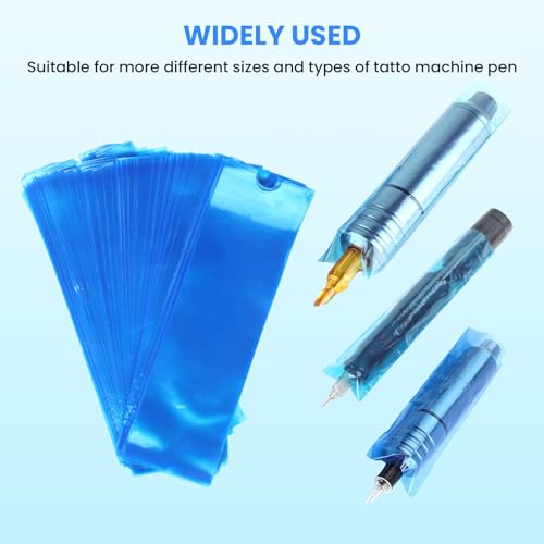 GEEKERA 200 Pcs Disposable Tattoo Machine Pen Covers - Large Clear Sleeves