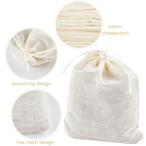 TUZAZO 50 Pcs Reusable Cotton Muslin Bags - 3x4 Inch Tea & Spice Sachets