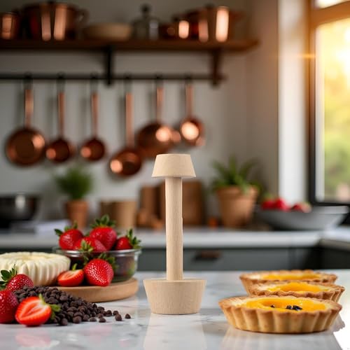 Dual-Sided Wooden Tart Tamper for Pastries & Pies
