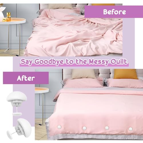 KOOSAH 12 PCS Mushroom Duvet Clips - Non-Slip Quilt Cover Fasteners
