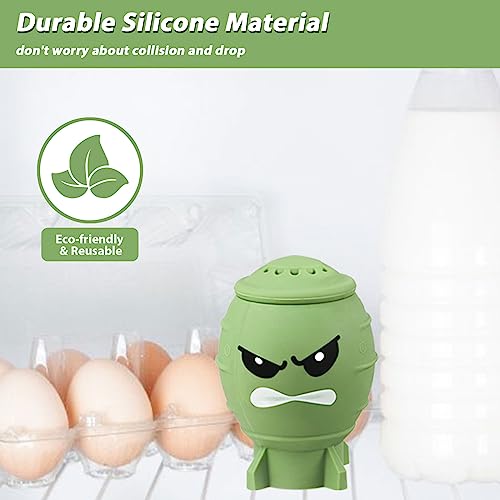 KOLUTI Bomb-Shape Fridge Deodorizer - Reusable Baking Soda Holder, Cute Silicone Freezer Odor Absorber