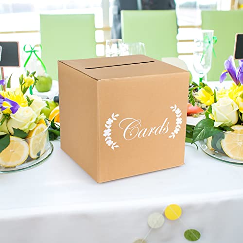 Kraft Wedding Card Box - Rustic Reception Gift Card Holder - 7.9"