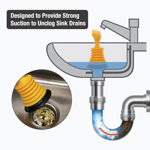 Danco Powerful Sink Drain Plunger for Kitchen & Bathroom