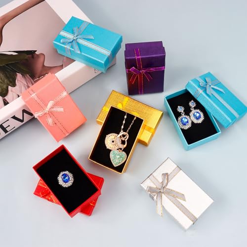 Multi-Color Small Jewelry Gift Boxes Set - 12 Pcs, 3.1x1.9 Inch for Earrings, Rings, Necklaces