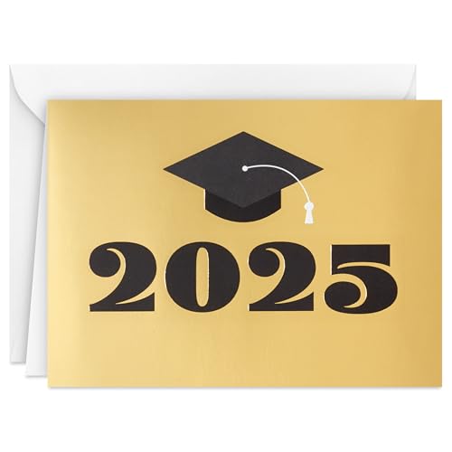 Hallmark Graduation Thank You Cards 2025 - Black & Gold (40 Count)
