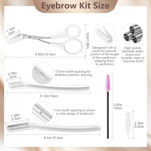 5-in-1 Eyebrow Trimmer Kit with Precision Scissors, Razors, and Spoolie