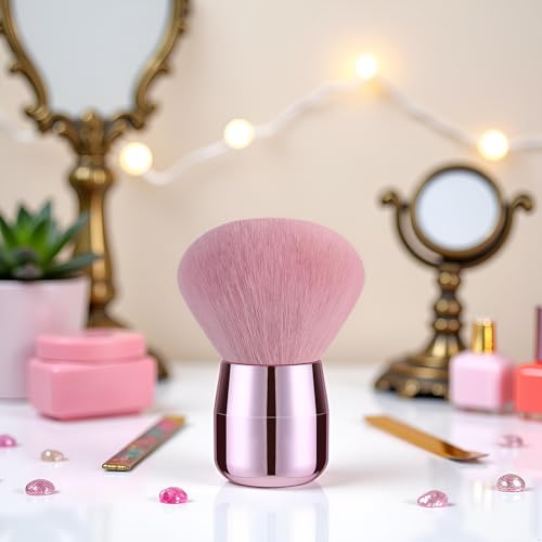 Pink Nail Dust Brush Soft Powder Remover and Makeup Brush
