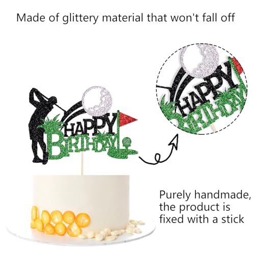 Kaoenla Golf Happy Birthday Cake Topper - Golf Theme Celebration Decor