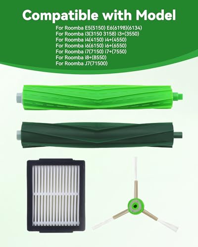 iRobot Roomba Replacement Parts Kit - Dual Rubber Brushes & HEPA Filters