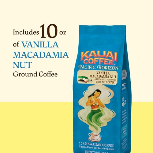 Kauai Coffee Ground Coffee - Vanilla Macadamia Nut, 10 oz Bag