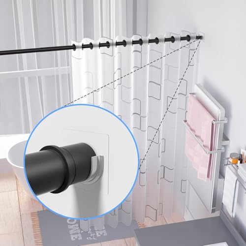 12 Pack Heavy Duty Adhesive Shower Rod Holders - No Drilling