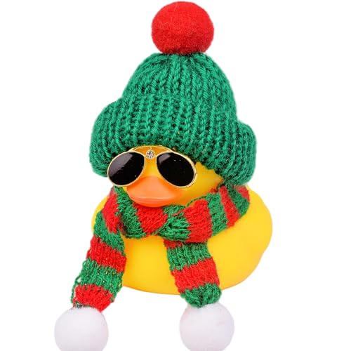 Cute Winter Duck Dashboard Ornament with Hat & Sunglasses