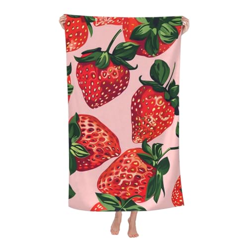VANZEV Strawberry Beach Towel 31x51in Microfiber Quick Dry Pool Towel
