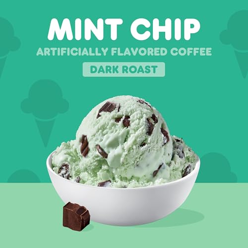 Dunkin' Mint Chip Ground Coffee, Dark Roast, 11 oz Bags (Pack of 6)