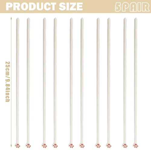 Adorable Cat Paw Chopsticks - 5 Pairs, Non-Slip & Reusable
