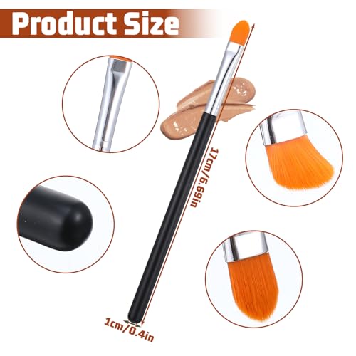 6Pcs Flat Round Eyeshadow Primer & Concealer Brush Set