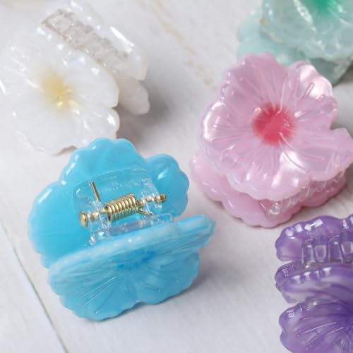 Cuizhiyu Mini Flower Hair Claw Clips Acrylic Beach Hair Accessories 6PK