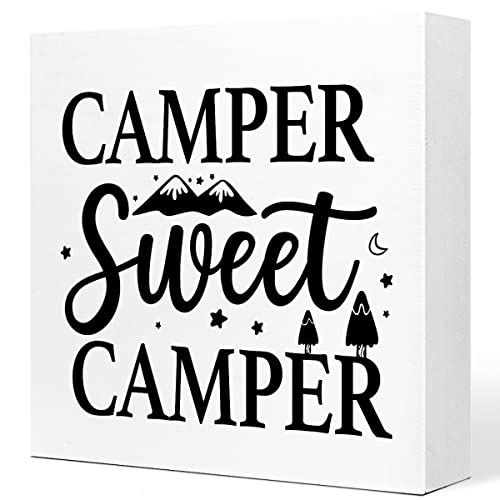 Rustic Wooden Camping Quote Sign | Desk Decor for Home & Office