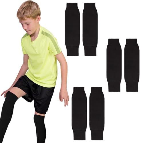 3 Pairs Kid Soccer Sleeves, Calf Compression Sleeve,Sports Shin Guard Sleeves for Youth Boys Girls Rugby Baseball Football Softball