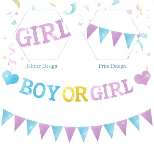 5ft Gender Reveal Banner - Blue & Pink Baby Shower Decor
