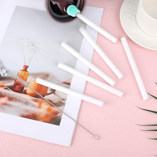 6pcs Drinking Straws for Owala Kids Flip Insulated Water Bottle, Reusable Straw Replacement with Cleaning Brush Tumbler Parts Accessories Compatible with Owala Kids Flip 14oz Cups