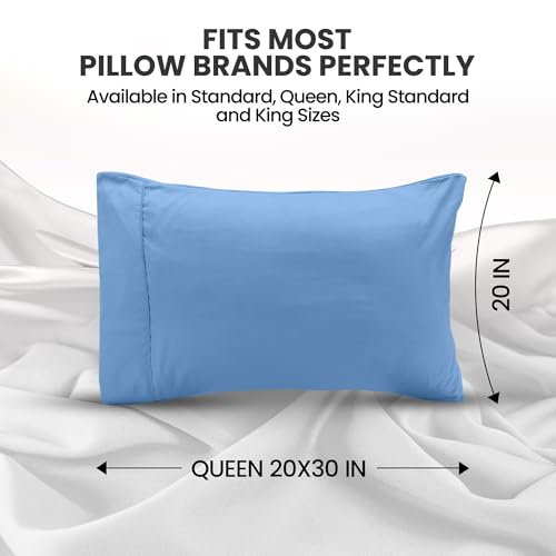 Queen Pillow Cases Set of 4 - Ultra Soft Dutch Blue Covers