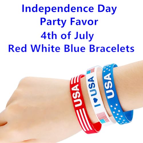 4th of July Silicone Bracelets - 6 Pack Patriotic Wristbands