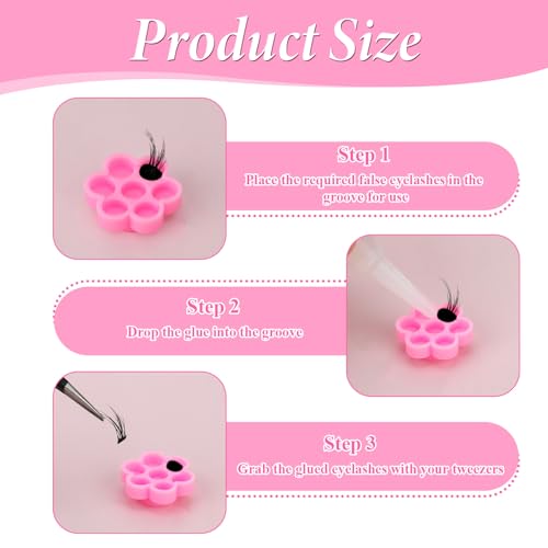 JJUNW 100-Piece Lash Glue Holder Flower Cups for Eyelash Extensions