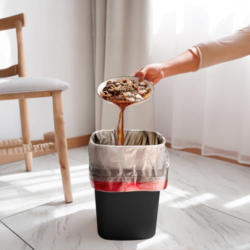 Small Trash Can 1.8 Gallon - Compact Plastic Wastebasket for Bathroom & Office
