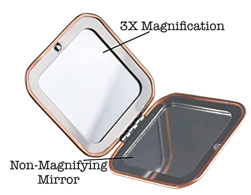 Iconikal Rose Gold Compact Travel Makeup Mirror 2-Pack