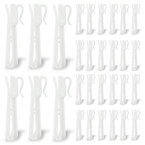 CeeVian Adjustable Curtain Pleat Hooks 30PCS 85mm for Pleated Curtains