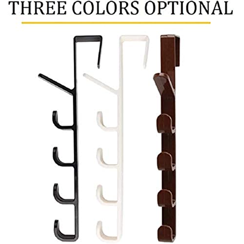 Sadiyamo 5-Layer Over-the-Door Hook Organizer Rack, White - 2 Pack