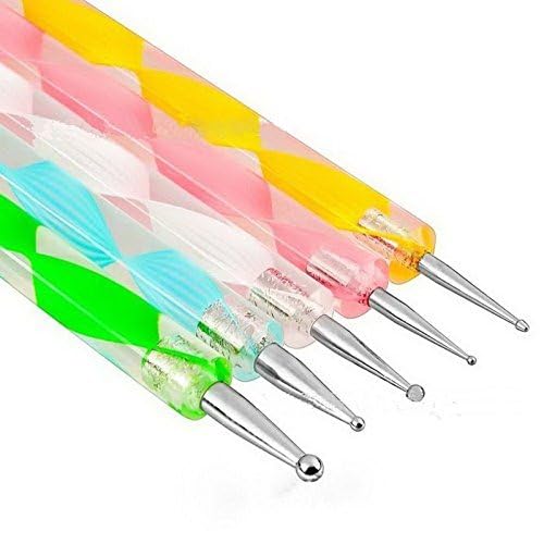 Goliton 5-Piece Nail Art Dotting Pen and Embossing Stylus Tool Set