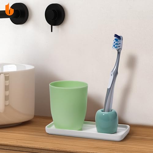 Urbanstrive Ceramic Toothbrush Holder Set - 2 Pack, White