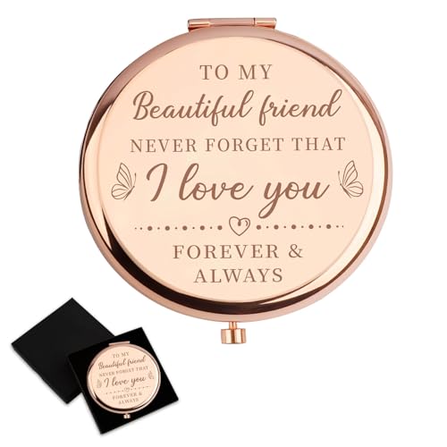 QONCV Friendship Compact Makeup Mirror Butterfly Gift for Best Friends