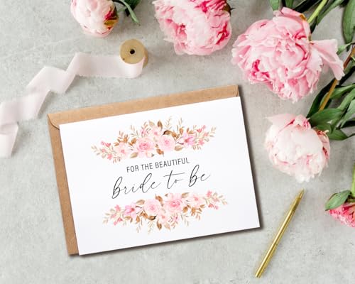 Floral Bride to Be Card - 5x7 Greeting Card for Bridal Shower & Wedding