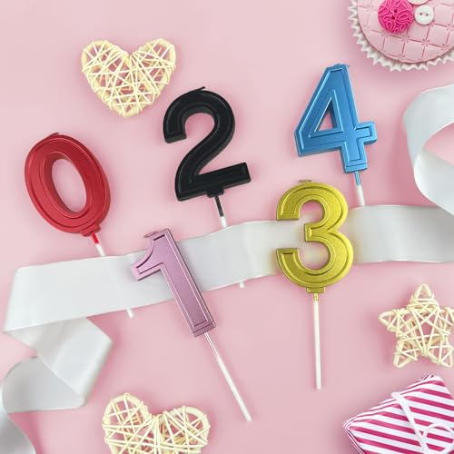 Black Number 1 Birthday Candle - 2.76 Inch Cake Topper for Parties